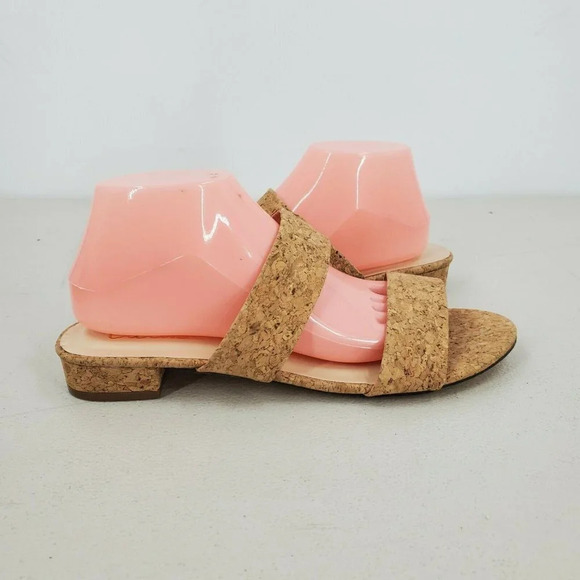 Lulu's Women's Decker Cork Slide‎ Peep Toe Sandals Size 10 - Picture 8 of 12